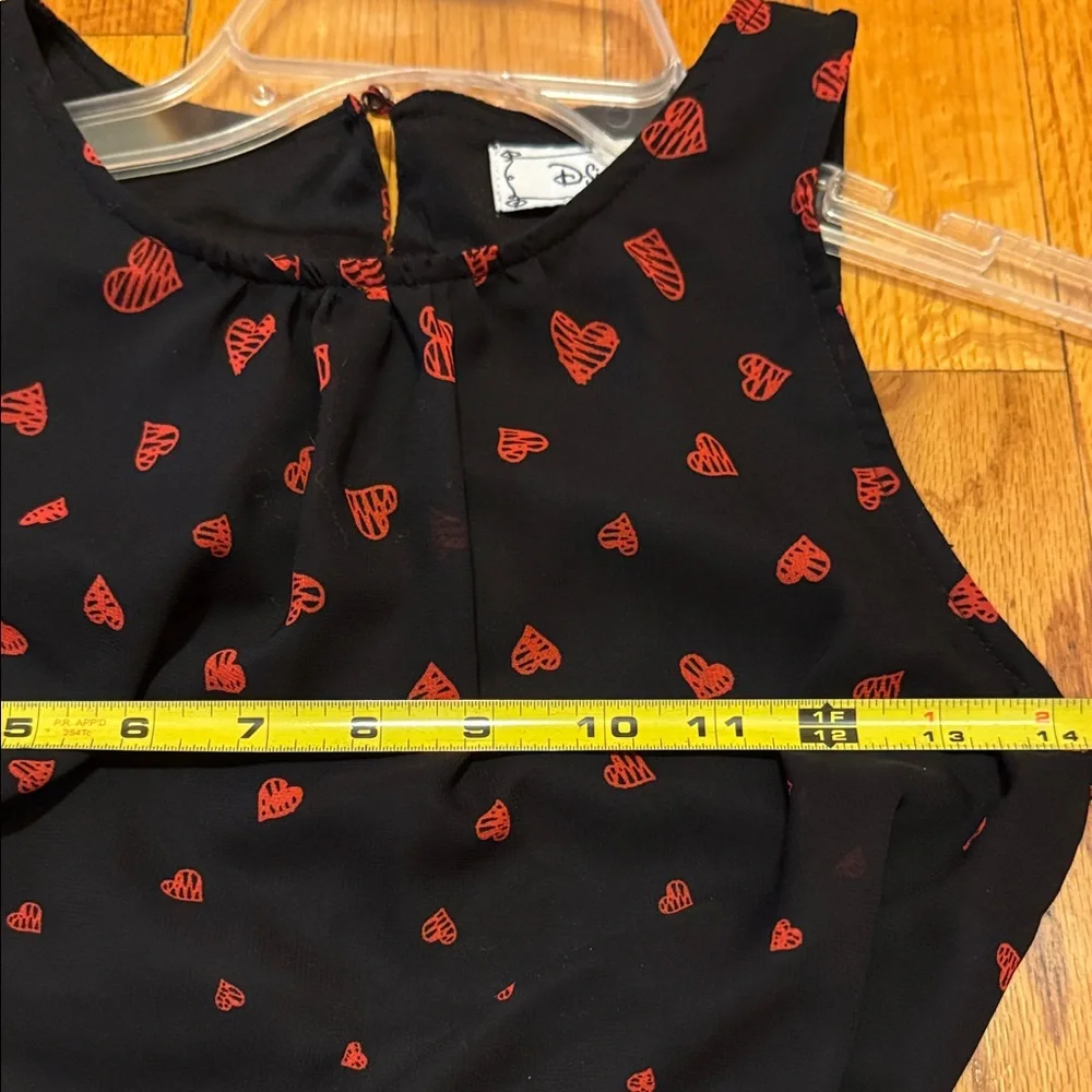 Chic Black Dress with Red Heart Pattern‎ Perfect for Valentines Day 💕